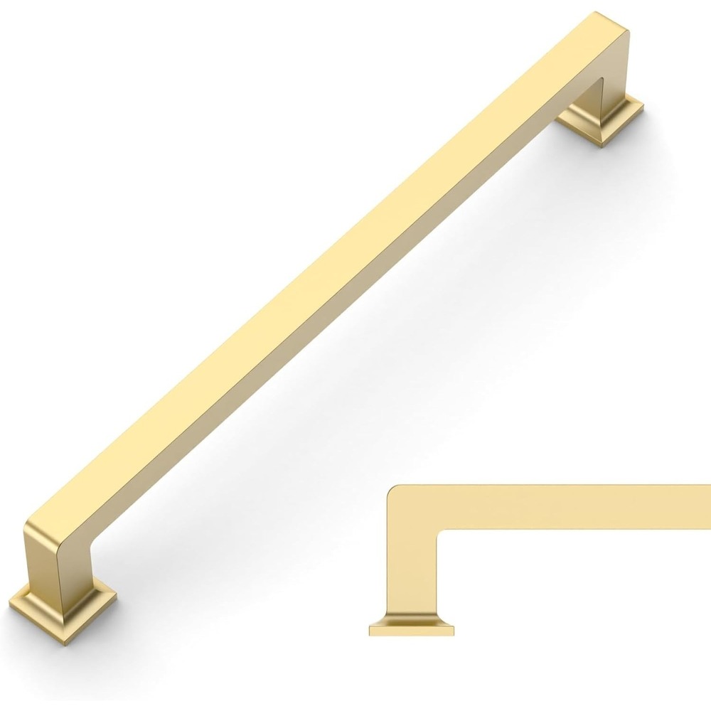 Amerdeco 10 Pack Brushed Gold Cabinet Pulls 12.6 Inch(320MM) Hole Centers